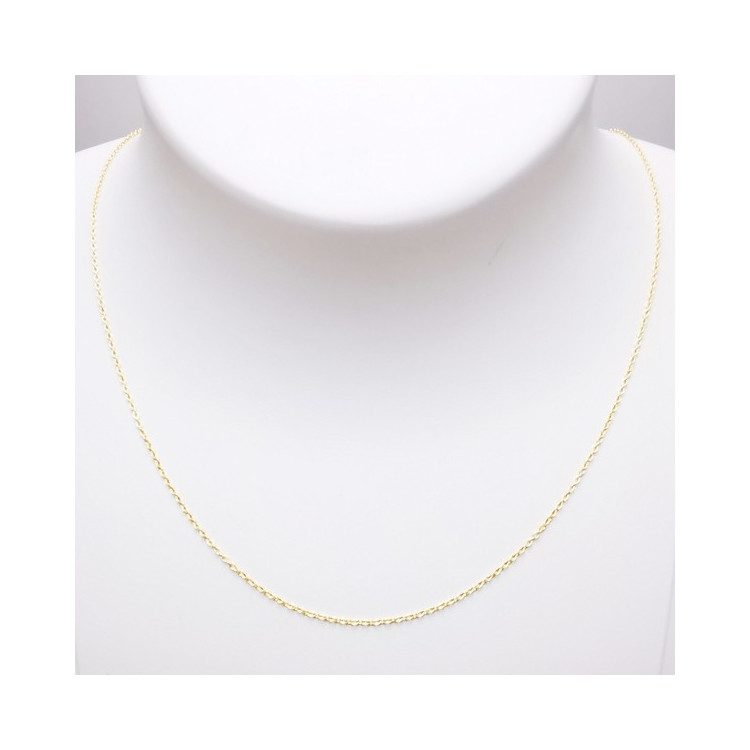 Chaîne 45 cm Or Jaune 750 - 18 carats Maille Forçat Rond 1.40 grammes