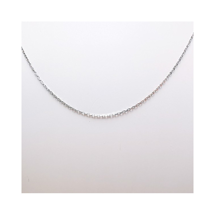 Chaîne 45 cm Or Blanc 750 - 18 carats Maille Forçat 1.20 Grammes