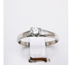 Bague Solitaire "Amour Absolu" Diamant 0.09 carat Or Blanc 750 - 18 carats