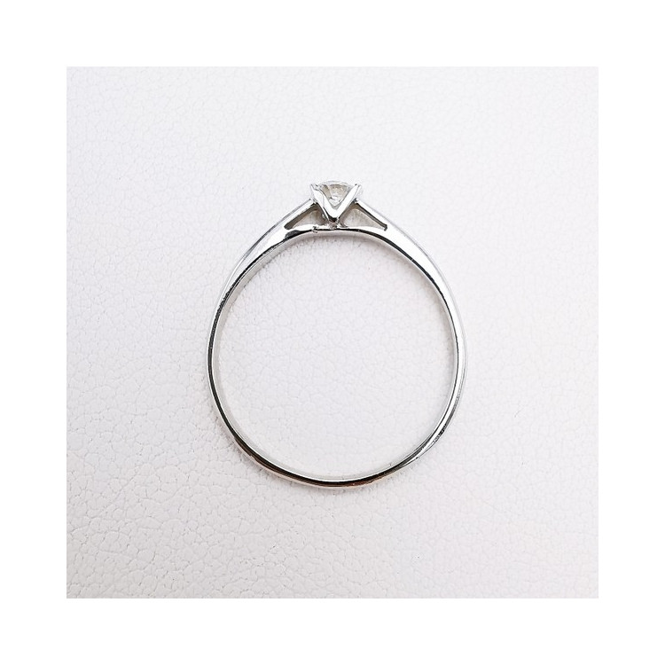 Bague Solitaire "Amour Absolu" Diamant 0.10 ct Or Blanc 750 - 18 carats Bague de fiançailles