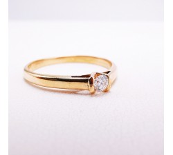 Bague Solitaire "Amour Absolu" Diamant 0.09 carat Or Rose 750 - 18 carats