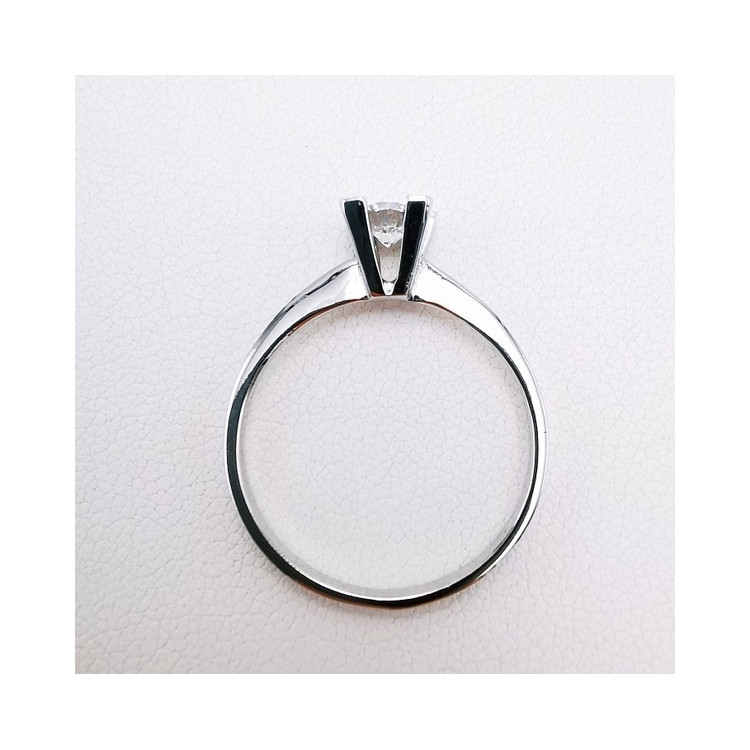 Bague Solitaire "Empire" Diamant 0.30 ct Or Blanc 750 - 18 carats