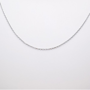 Chaîne 40 cm Or Blanc 750 - 18 carats Maille Forçat Rond 1.25 grammes
