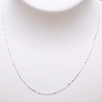 Chaîne 40 cm Or Blanc 750 - 18 carats Maille Forçat Rond 1.25 grammes