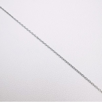 Chaîne 40 cm Or Blanc 750 - 18 carats Maille Forçat Rond 1.25 grammes