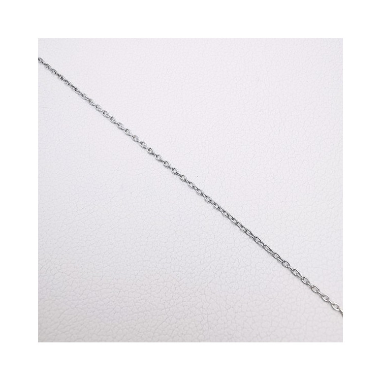 Chaîne 40 cm Or Blanc 750 - 18 carats Maille Forçat Rond 1.25 grammes