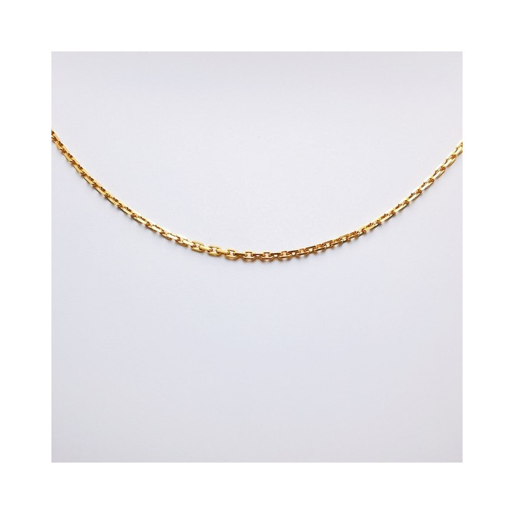 Chaîne 40 cm Or Jaune 750 - 18 carats Maille Forçat  2.50 grammes