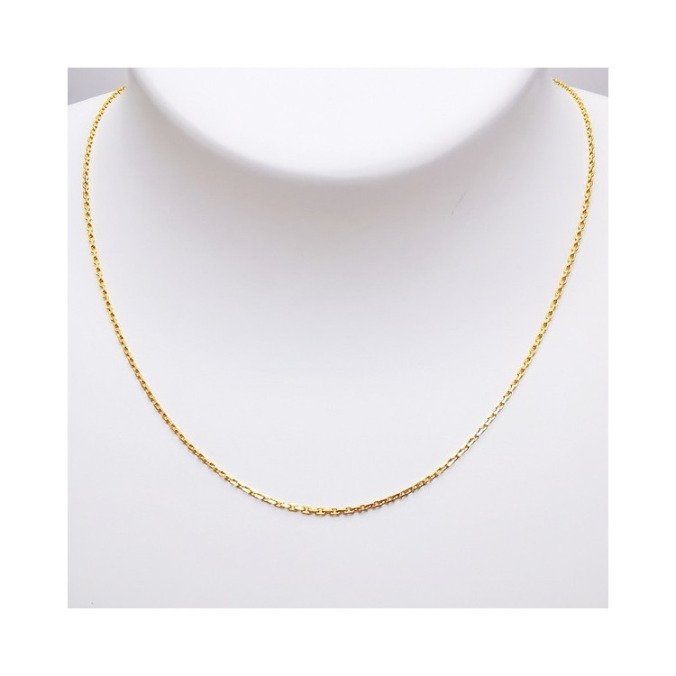 Chaîne 40 cm Or Jaune 750 - 18 carats Maille Forçat  2.50 grammes
