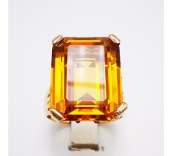 Bague Saphir de synthèse Or Jaune 750 - 18 carats (Bijou d'occasion)