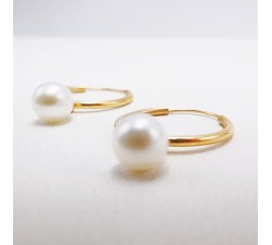 Créoles Perles de Culture Or Rose 750 - 18 carats