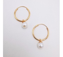 Créoles Perles de Culture Or Rose 750 - 18 carats