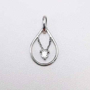 Pendentif "Diamant à Bascule" 0.11 carat Or Blanc 750 - 18 carats