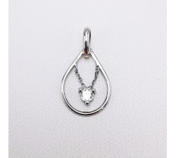 Pendentif "Diamant à Bascule" 0.11 carat Or Blanc 750 - 18 carats