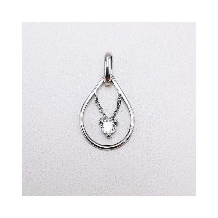 Pendentif "Diamant à Bascule" 0.11 carat Or Blanc 750 - 18 carats