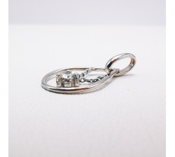 Pendentif "Diamant à Bascule" 0.11 carat Or Blanc 750 - 18 carats