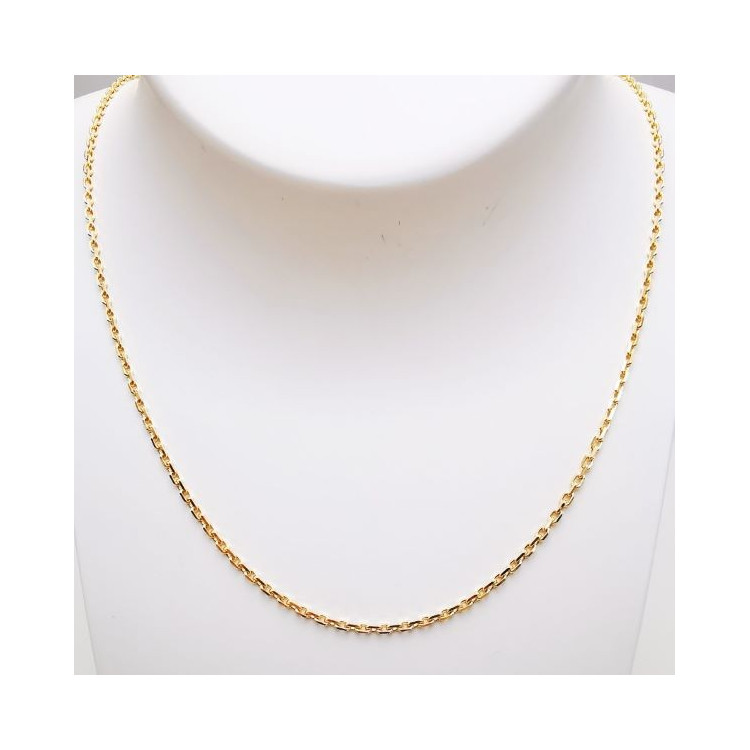 Chaîne 50 cm Or Jaune 750 - 18 carats Maille Forçat 6.50 grammes