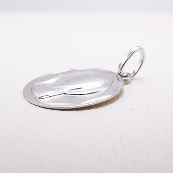 Pendentif Médaille Vierge Or Blanc 750 - 18 carats