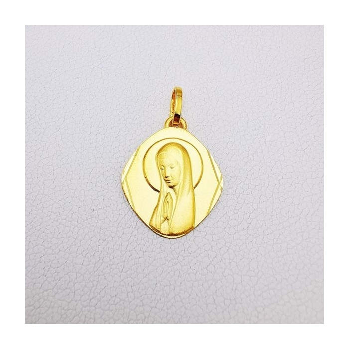 Médaille Vierge Or Jaune 750 - 18 carats