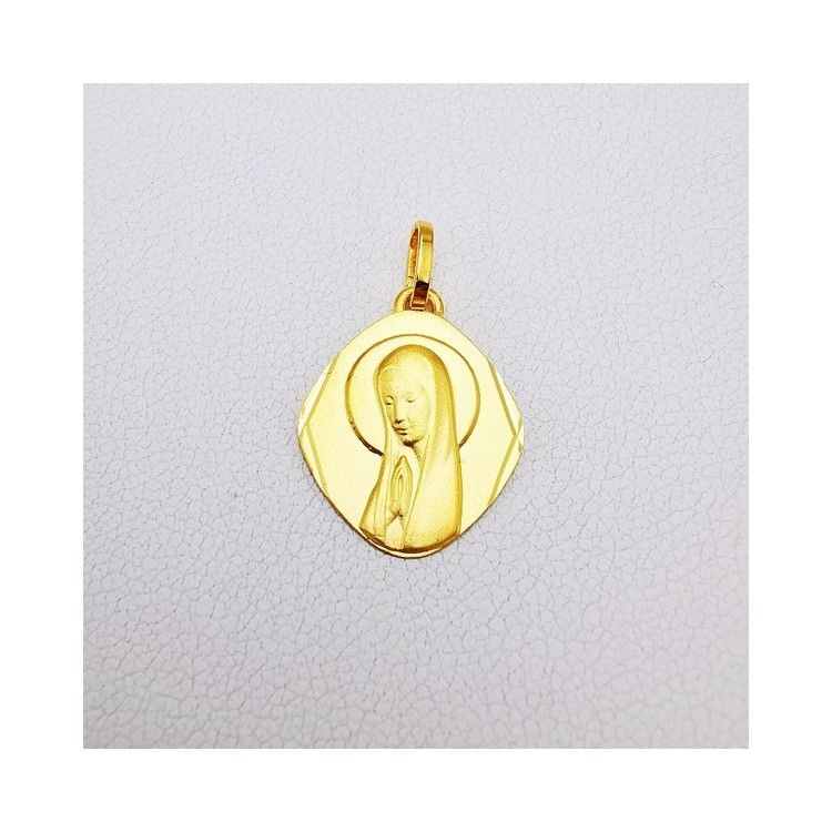 Pendentif Médaille Vierge Or Jaune 750 - 18 carats