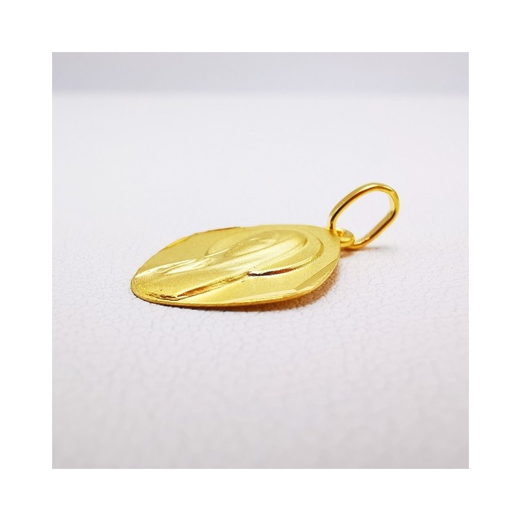 Pendentif Médaille Vierge Or Jaune 750 - 18 carats