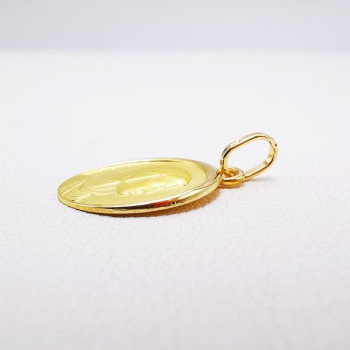 Pendentif Médaille Vierge Or Jaune 750 - 18 carats