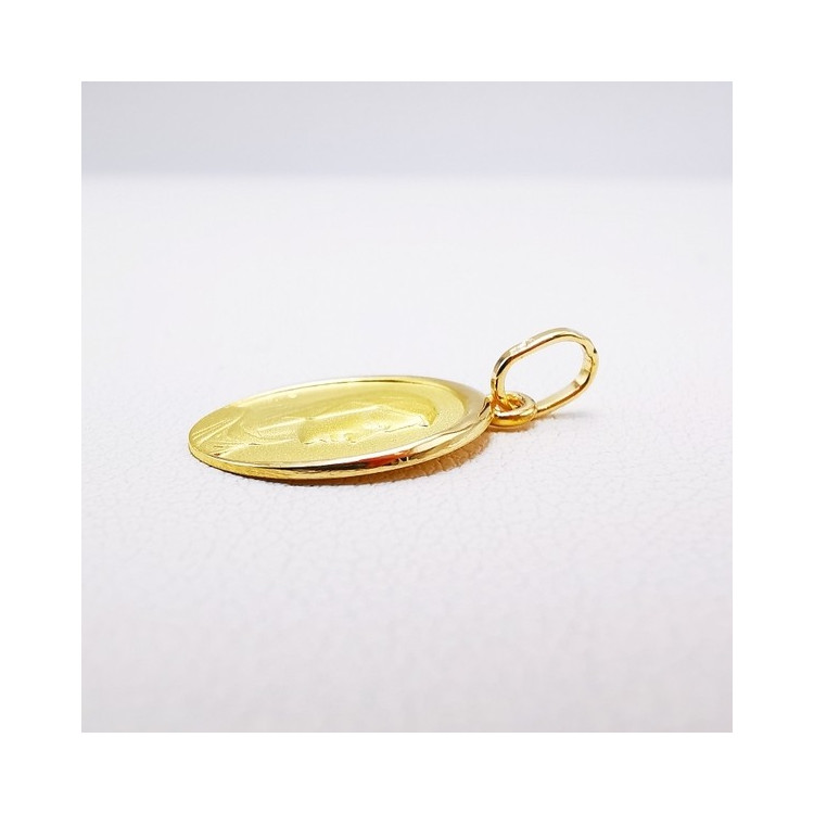 Pendentif Médaille Vierge Or Jaune 750 - 18 carats