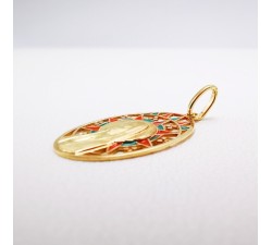 Médaille Vierge Or Jaune 750 - 18 carats Médaille vierge colorée