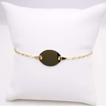 Gourmette bébé / enfant Maille Alternée Or Jaune 750 - 18 carats