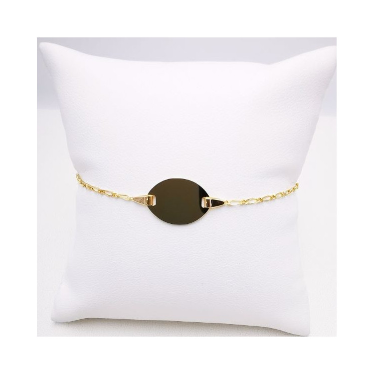 Gourmette bébé / enfant Maille Alternée Or Jaune 750 - 18 carats