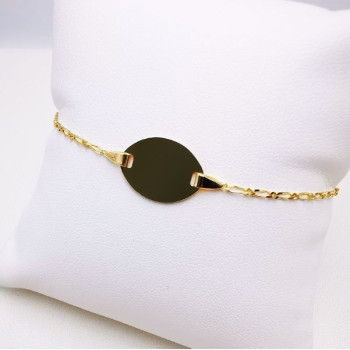 Gourmette bébé / enfant Maille Alternée Or Jaune 750 - 18 carats