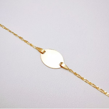 Gourmette bébé / enfant Maille Alternée Or Jaune 750 - 18 carats