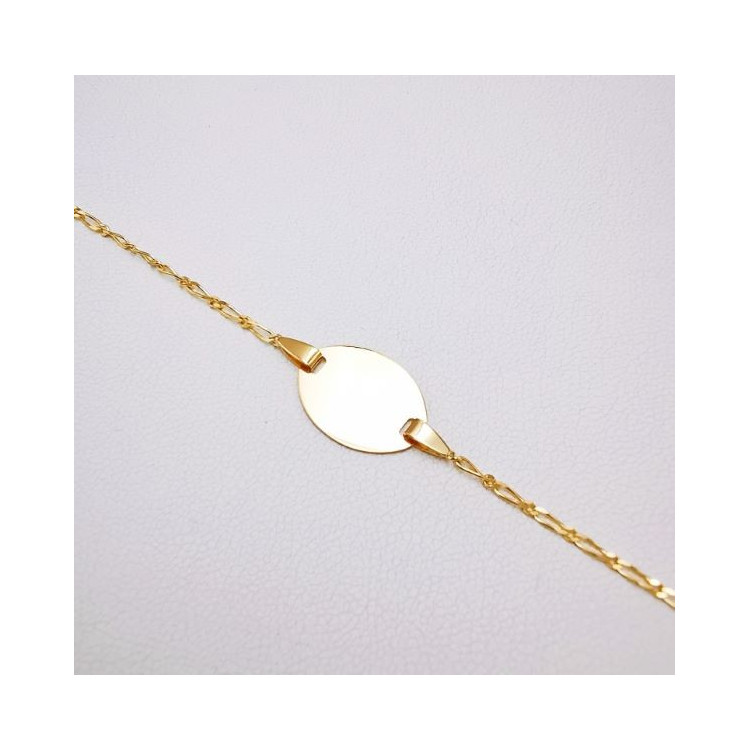 Gourmette bébé / enfant Maille Alternée Or Jaune 750 - 18 carats