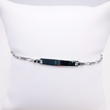 Gourmette bébé / enfant Maille Alternée Or Blanc 750 - 18 carats