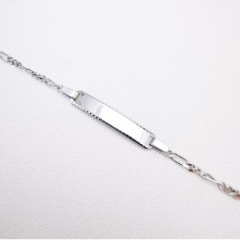 Gourmette bébé / enfant Maille Alternée Or Blanc 750 - 18 carats