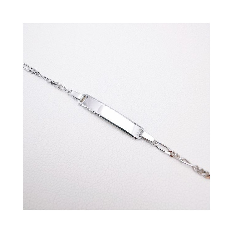 Gourmette bébé / enfant Maille Alternée Or Blanc 750 - 18 carats