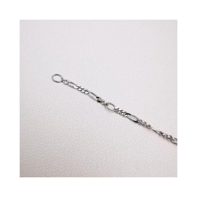 Gourmette bébé / enfant Maille Alternée Or Blanc 750 - 18 carats