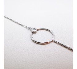 Bracelet Cercle Diamant Or Blanc - 18 carats