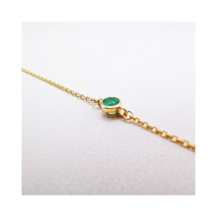 Bracelet Emeraude Or Jaune 750 - 18 carats