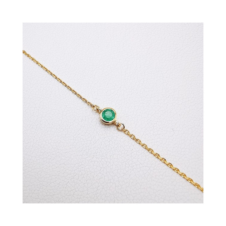 Bracelet Emeraude Or Jaune 750 - 18 carats