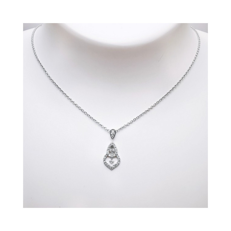 Collier Arabesque Diamants Or Blanc 750 - 18 carats