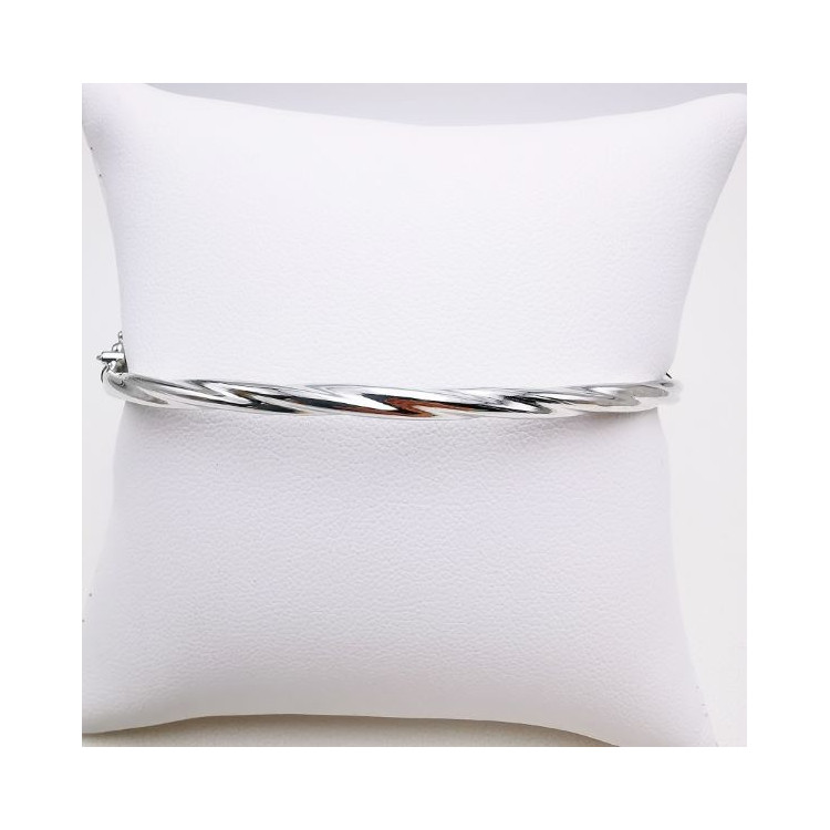 Bracelet Jonc Torsadé Or Blanc 750 - 18 carats