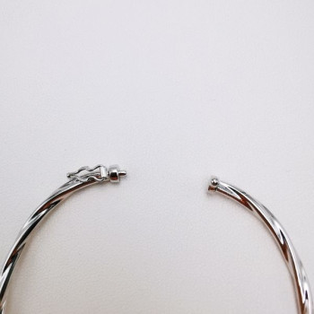 Bracelet Jonc Torsadé Or Blanc 750 - 18 carats