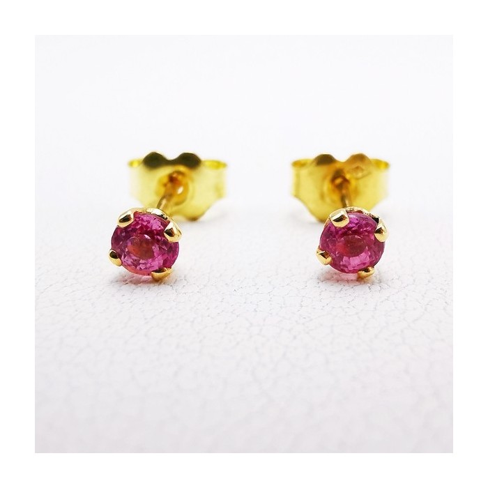 Boucles D'oreilles Enfants Puces Coccinelle Or Jaune 750 - 18 Carats