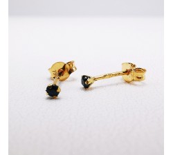 Boucles d'Oreilles Puces Saphir Or Jaune 750 (18 carats)