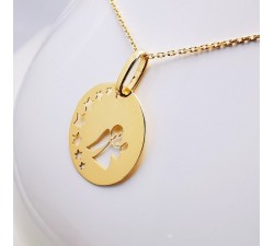 Pendentif Médaille Ange Or Jaune 750 (18 carats)