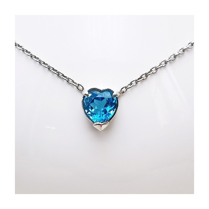 Collier Cœur Topaze Argent
