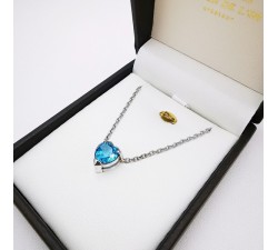 Collier Cœur Topaze Argent