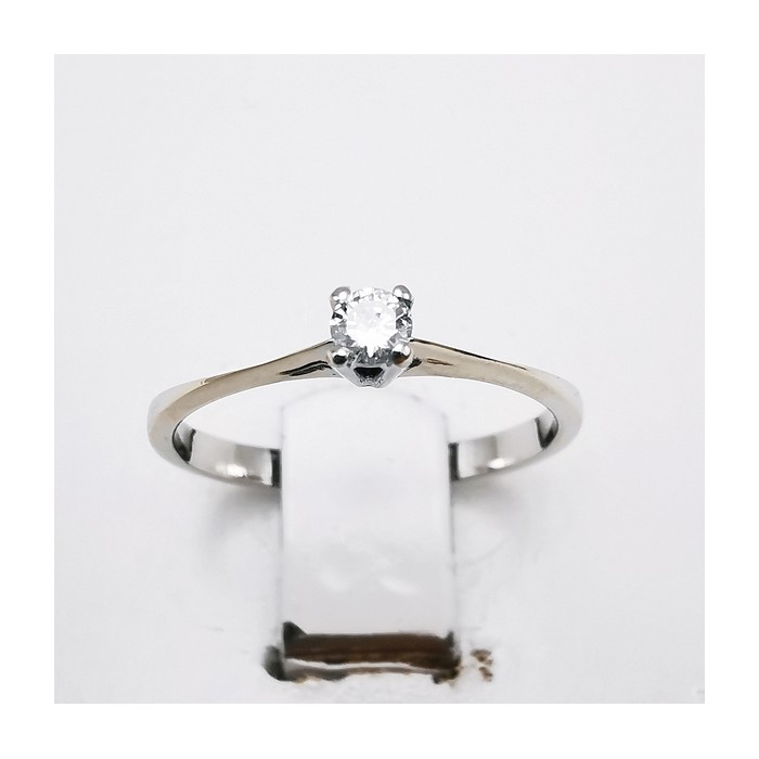 Bague Solitaire "Promesse" Diamant 0.07 ct Or Blanc 750 - 18 carats