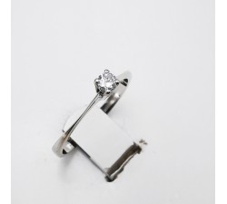 Bague Solitaire "Promesse" Diamant 0.07 ct Or Blanc 750 - 18 carats