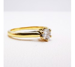 Bague Solitaire "promise" Diamant 0.34 ct Or Jaune 750 - 18 carats